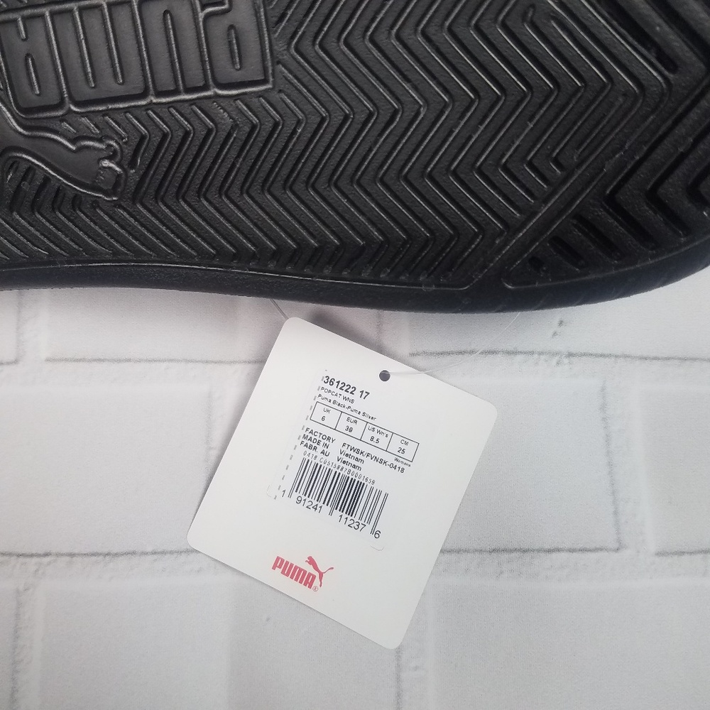 PUMA SLIDES  black silver New - Picture 6 of 8